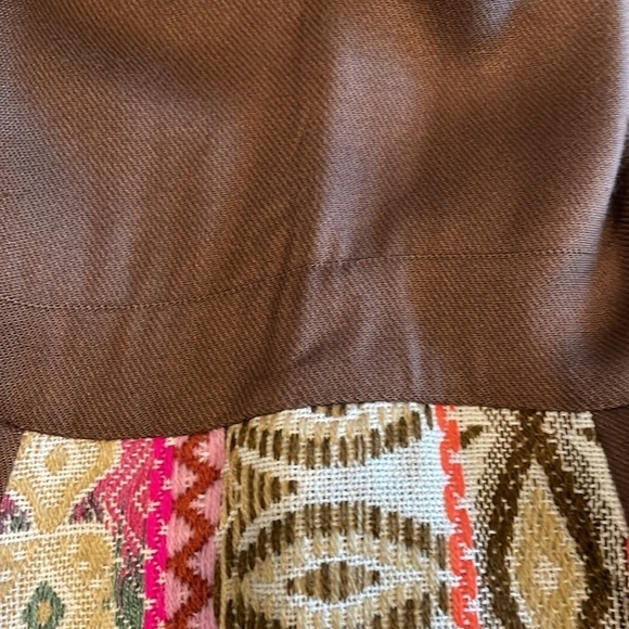 Judith March Anthropologie Women Tunic Large Brown Embroidered Lagenlook - Picture 16 of 16